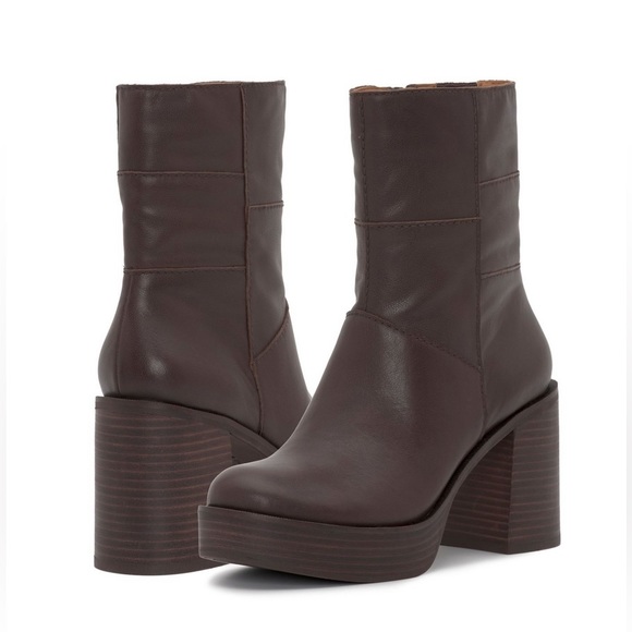 Lucky Brand Shoes - NEW Lucky Brand Omarey Boot Block Heel Brown Women’s Size 9